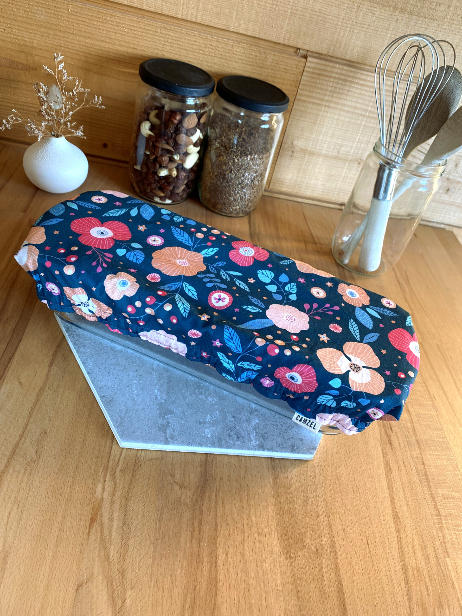 Charlotte à plat format cake rectangle fleurs océan