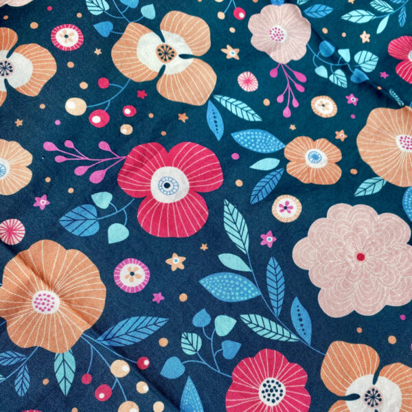 Coton-bio-fleurs-océan Coton biologique fleurs océan