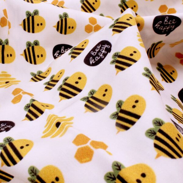 Coton-bio-Abeilles Coton biologique motif abeilles
