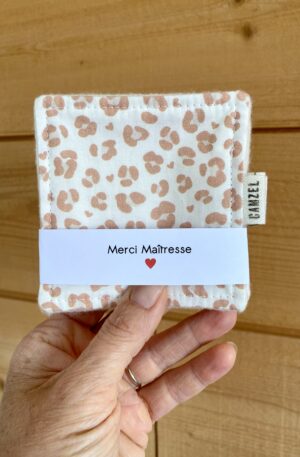 Lingette-leopard-rose-merci-maitresse Lingette lavable